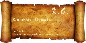 Karakas Olimpia névjegykártya